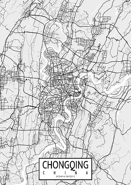 Chongqing City Map Light