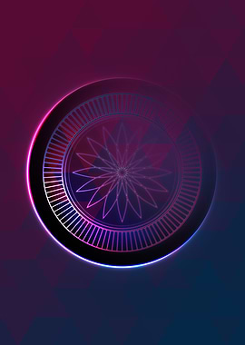 Neon Magic Circle Sign Art