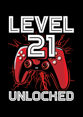Gamer Level 21 birthday