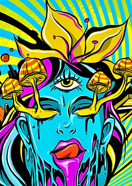 Trippy girl mushrooms