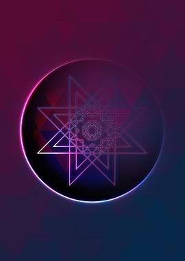 Vector Neon Glyph Rune Art