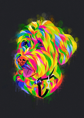 Dog pop art painting