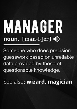 funny manager definition