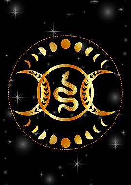 Mystic snake gold mandala