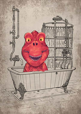 Funny Trex Bathtub