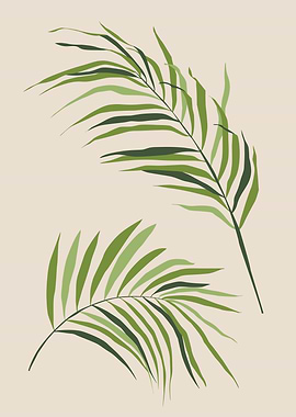 Palm leaves modern art