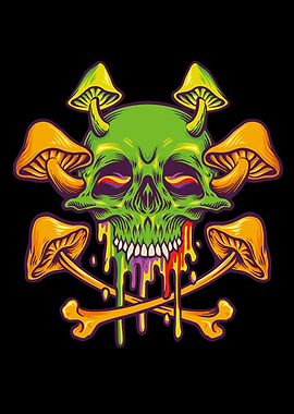 Sugar skull magic mushroom