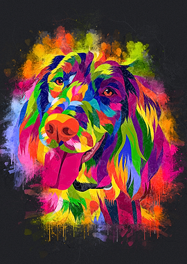 Dog pop art painting