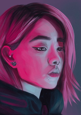 Neon Pink Female Portrait