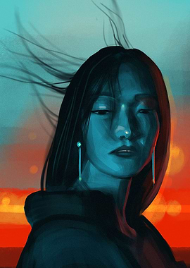 Wind in her head Portrait