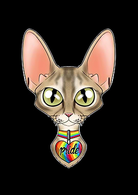 Devon Rex Cat LGBTQ Flag