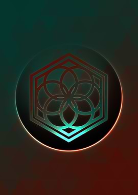 Vector Neon Glyph Rune Art