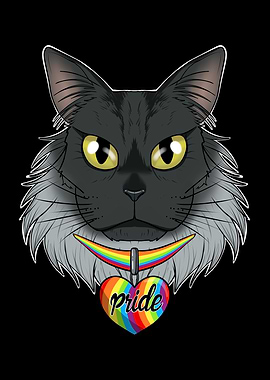 Maine Coon Cat LGBTQ Flag