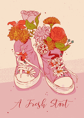 Spring shoes poster design