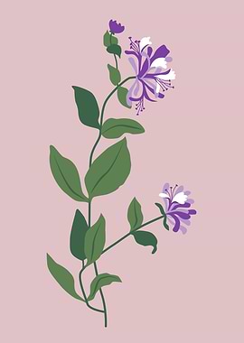 Cute Purple flower leaf