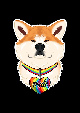 Akita Inu LGBTQ Flag I Gay
