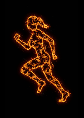 Female Runner Fire Design