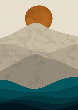 Nature sun and mountains