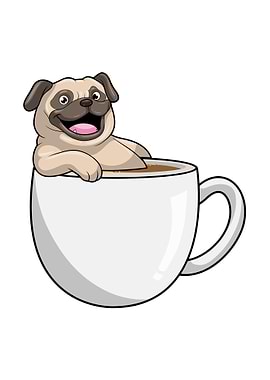 Pug Cup of Coffee
