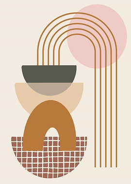 Boho geometric line shapes