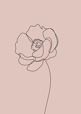 Aesthetic floral lineart