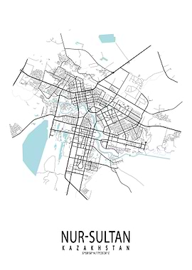 Nur Sultan City Map Circle