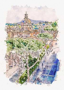 Watercolor Rome