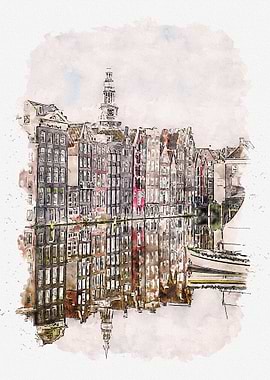 Watercolor Amsterdam