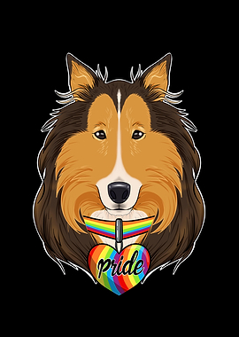 Collie LGBTQ Flag I Gay