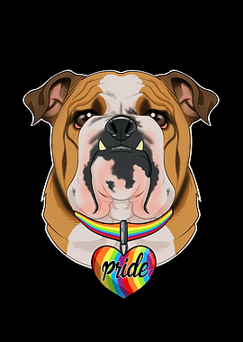 English Bulldog LGBTQ Flag
