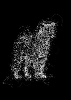 scribble art lion