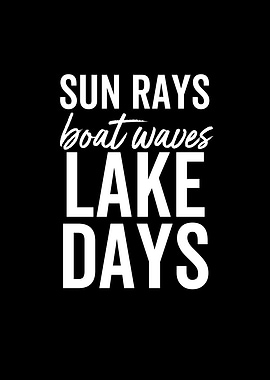 Sun Rays Boat Waves Lake