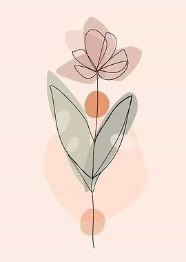 Minimalist floral line art