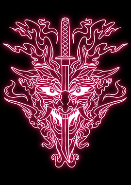 Samurai Mask neon