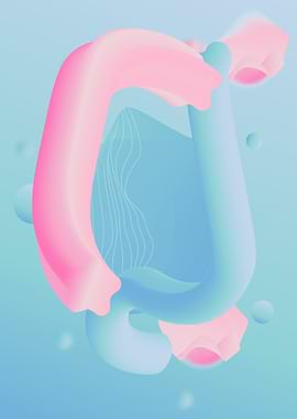 Abstract pink and blue