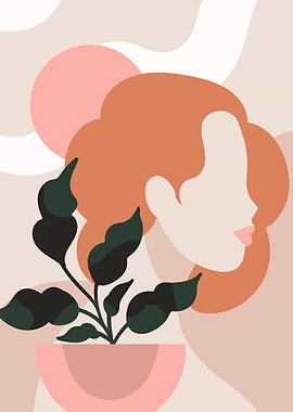 Pink color floral girl