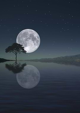 full moon reflect vertical