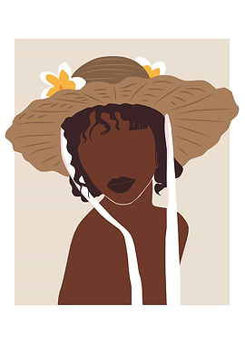 Vintage woman with flowers