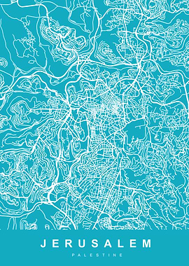 JERUSALEM Map PALESTINE