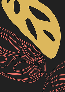 Leaves black background