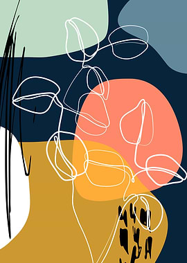 Botanical floral line art