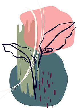 Elegant leaf pink shapes