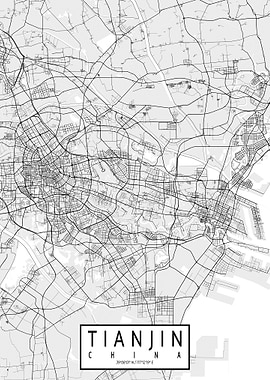 Tianjin City Map Light