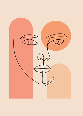 Bohemian Female face line