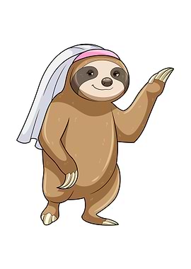 Sloth Bride Wedding Veil