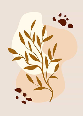 Olive leaf geometric line