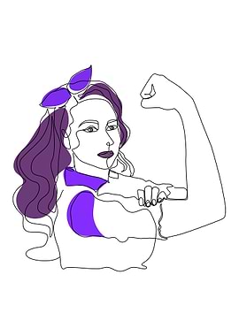 Woman Power One line art