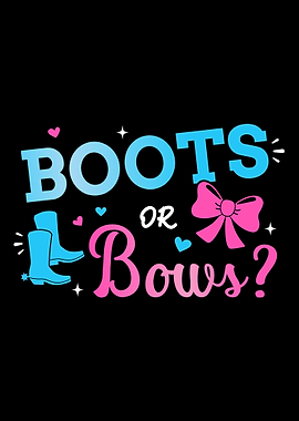 Gender reveal boots or bow