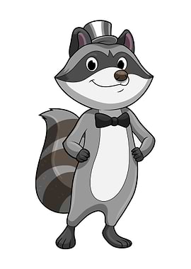 Racoon Groom Wedding Tie