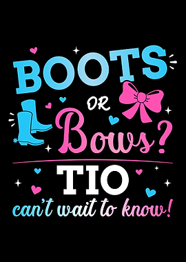Gender reveal boots or bow